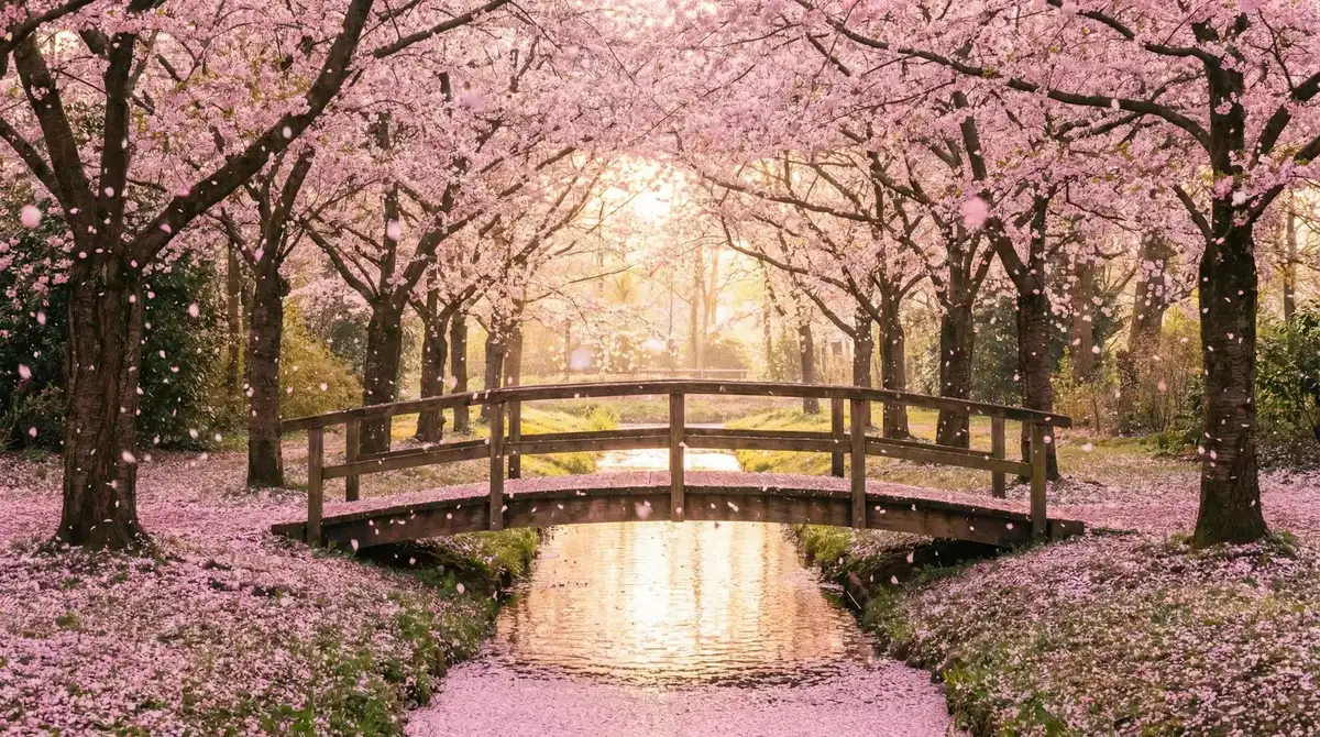樱花桥畔 - 49333 唯美风景